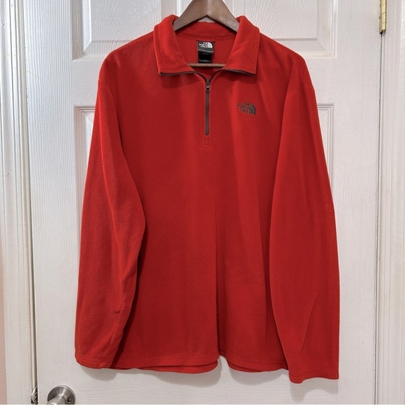 The North Face Other - The North Face Quarter Zip Pullover Men's Polartec Red Orange Size XL